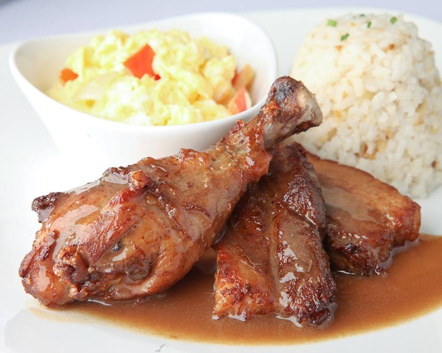 Chicken Pork Adobo with rice by Via Mare Restaurant