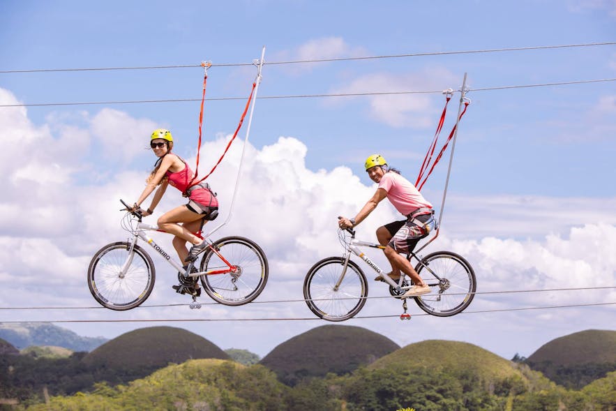 The Rush Bike Zipline at Chocolate Hills Adventure Park (CHAP) in Bohol, Philippines