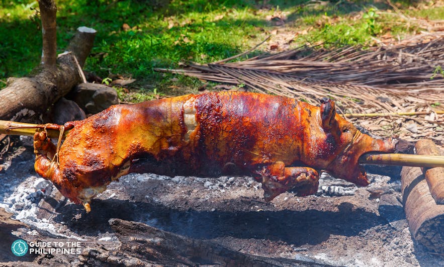 Spit-roasted lechon in the Philippines