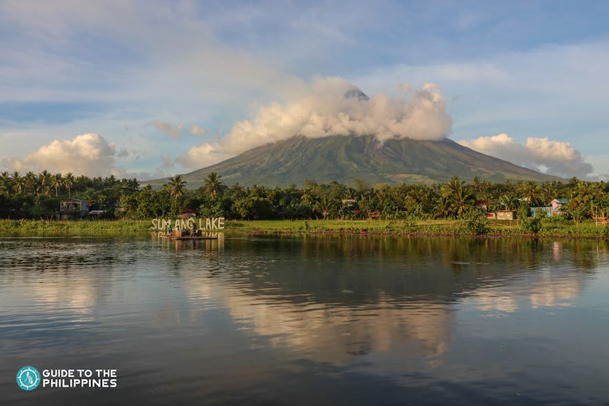 View of Mayon Volcano from Sumlang Lake