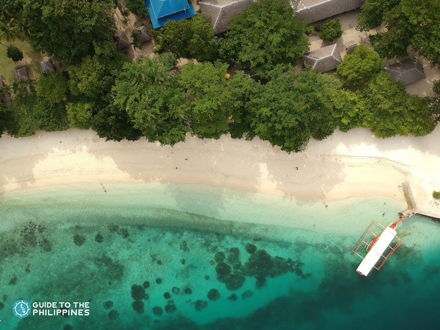 Aerial view of Talicud Island in Samal