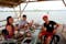 People eating in a floating restaurant in Capiz