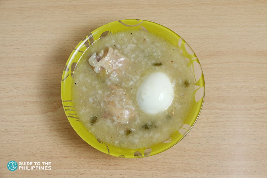 Lugaw, a Filipino version of rice porridge