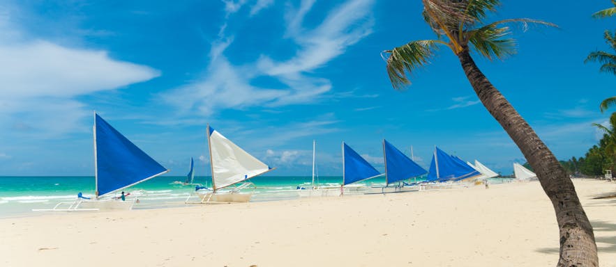 Typical view of White Beach, Boracay