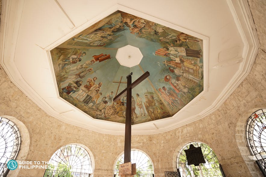 The popular ceiling of Magellan's Cross in Cebu
