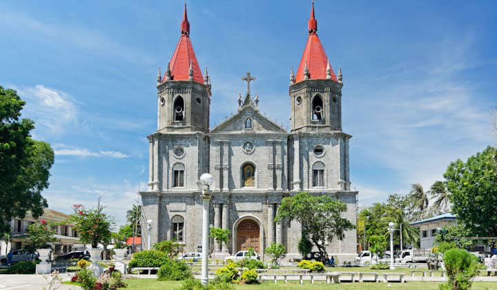 Beautiful facade of Molo Church in Iloilo during daylight