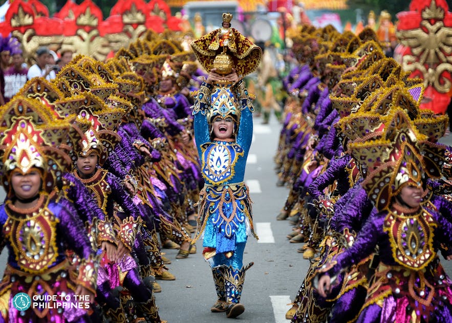 Colorful performance during the Sinulog Festival in Cebu