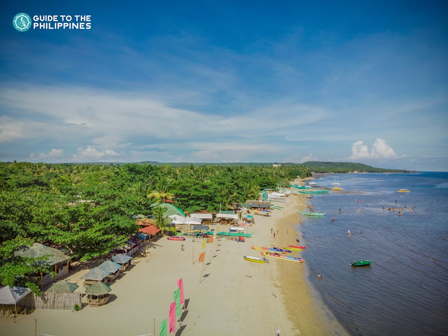Aerial view of Laiya Beach in Batangas