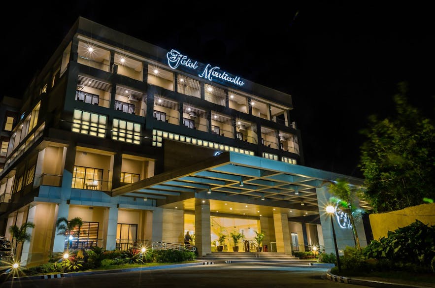 Bright lights in Hotel Monticello in Tagaytay at night