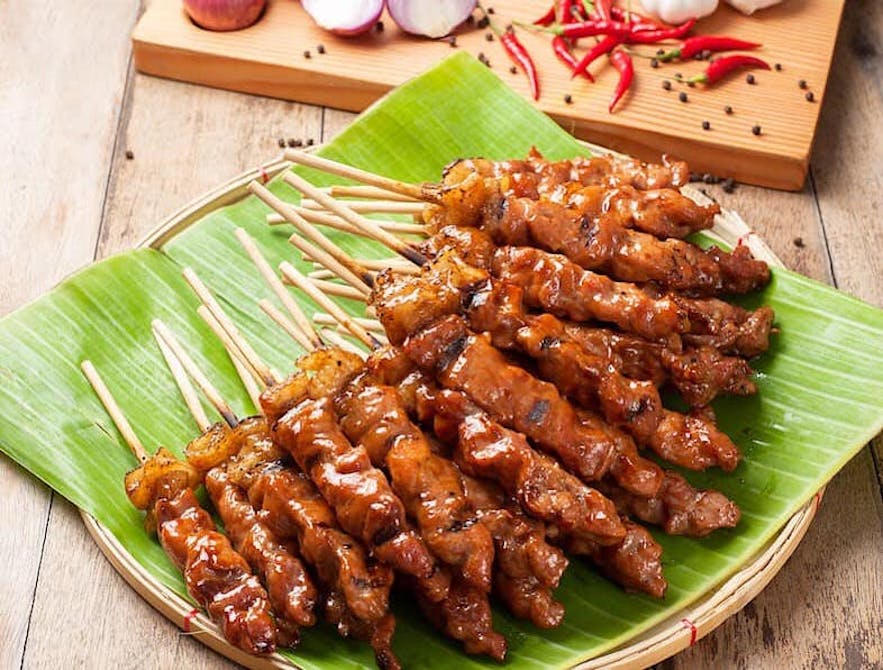 A serving of barbecue by a local restaurant in the Philippines
