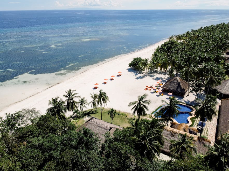 Aerial view of the beautiful South Palms Resort in Panglao Bohol