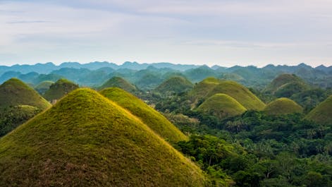 Scenic view of Chocolate Hills in Bohol