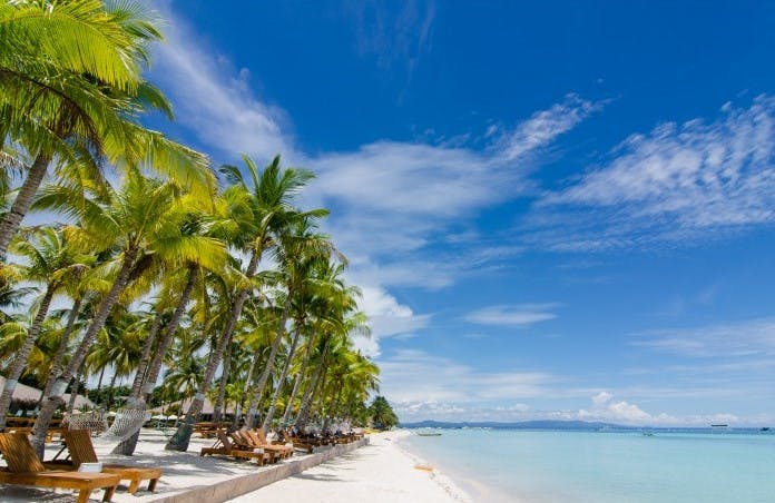 Private beach of Bohol Beach Club Resort