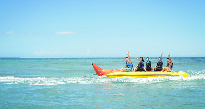 Banana boat ride at Bohol Beach Club Resort
