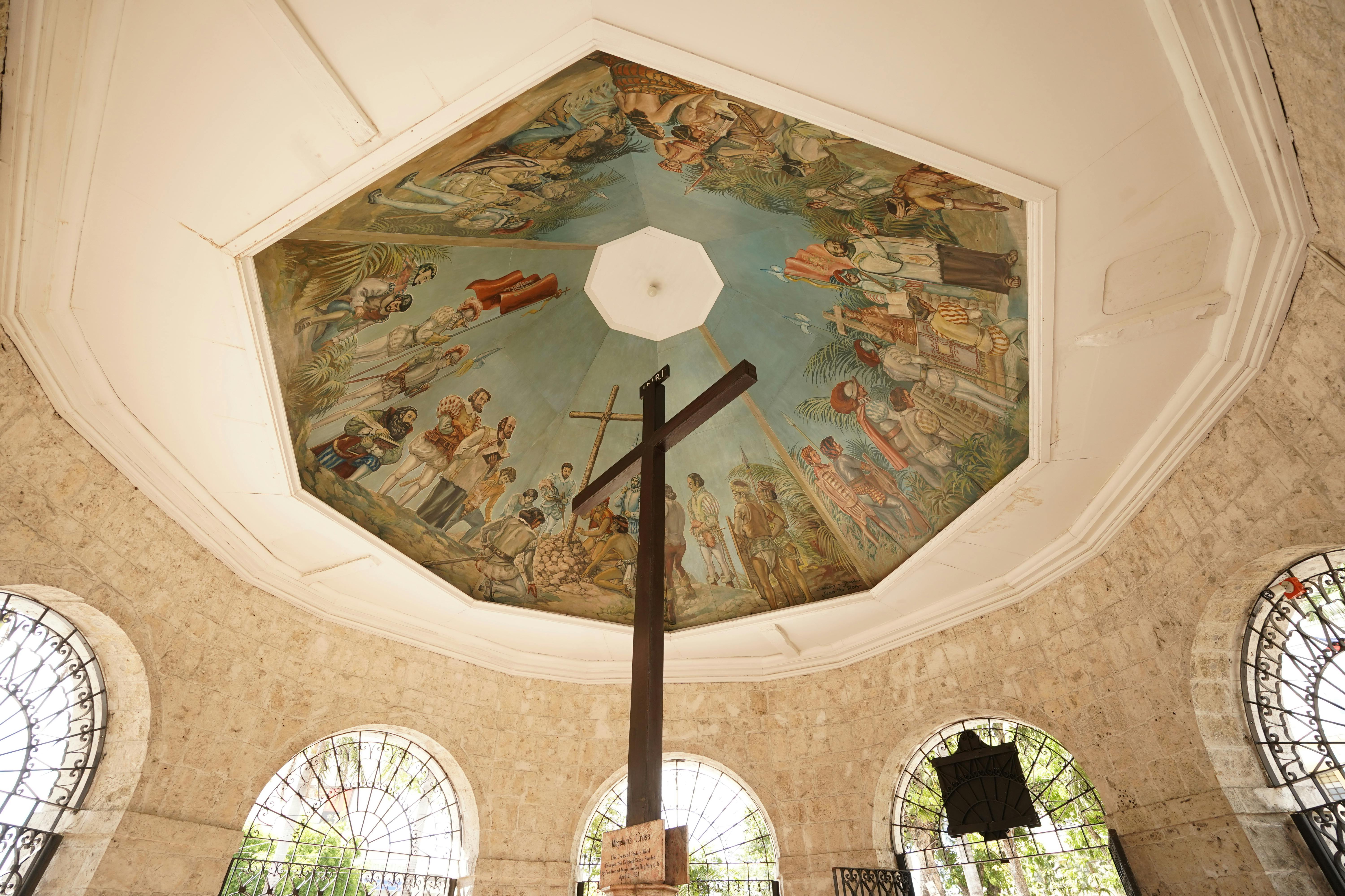 Ceiling view of Magellan's Cross in Cebu