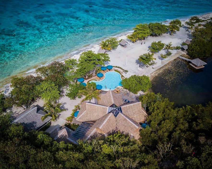Beautiful aerial view of Bluewater Sumilon Island Resort 