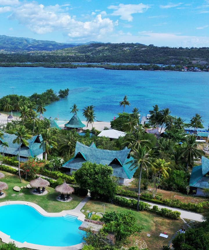 Aerial view of Badian Island Wellness Resort
