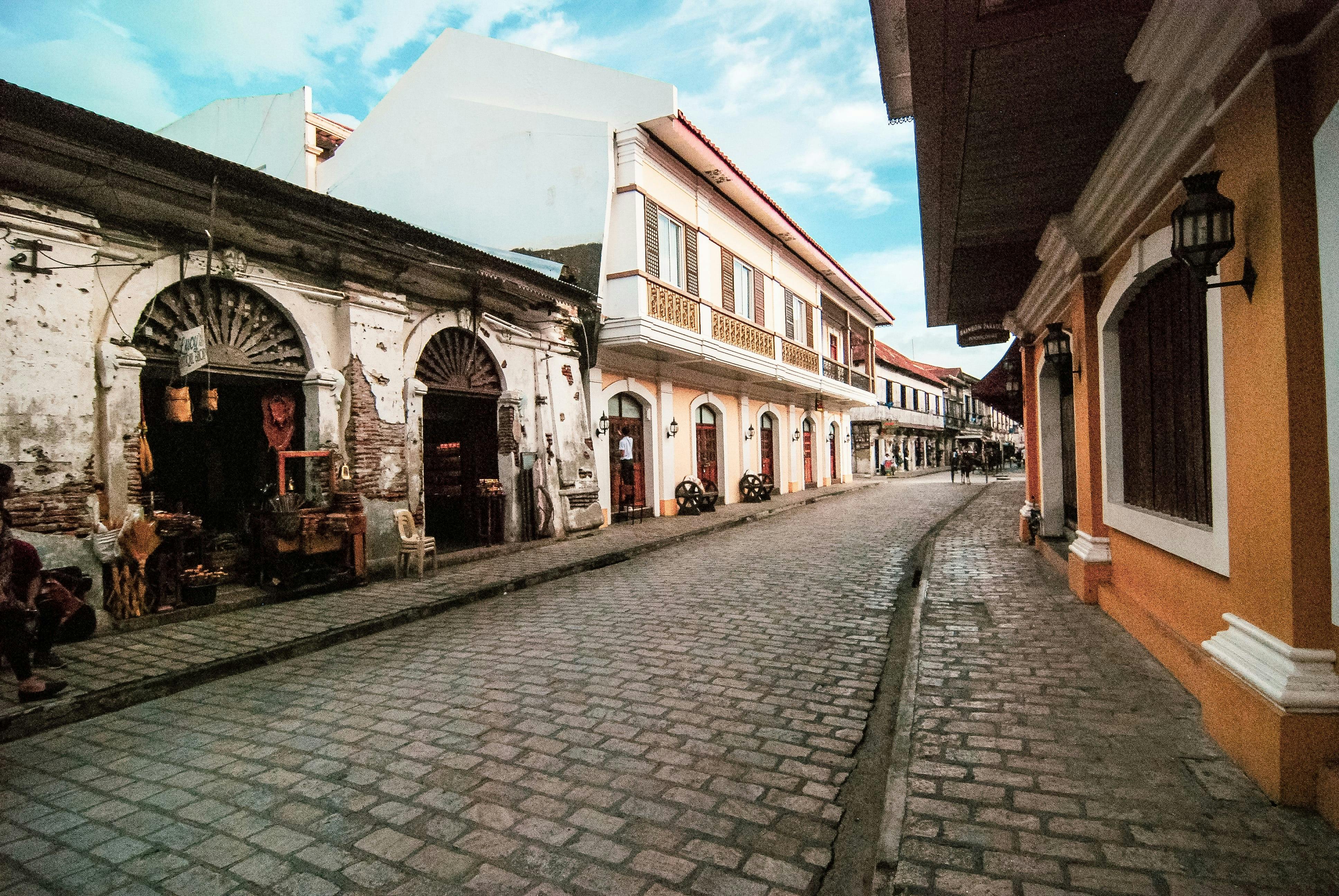 Spanish-style streets of Calle Crisologo which are popular among travellers