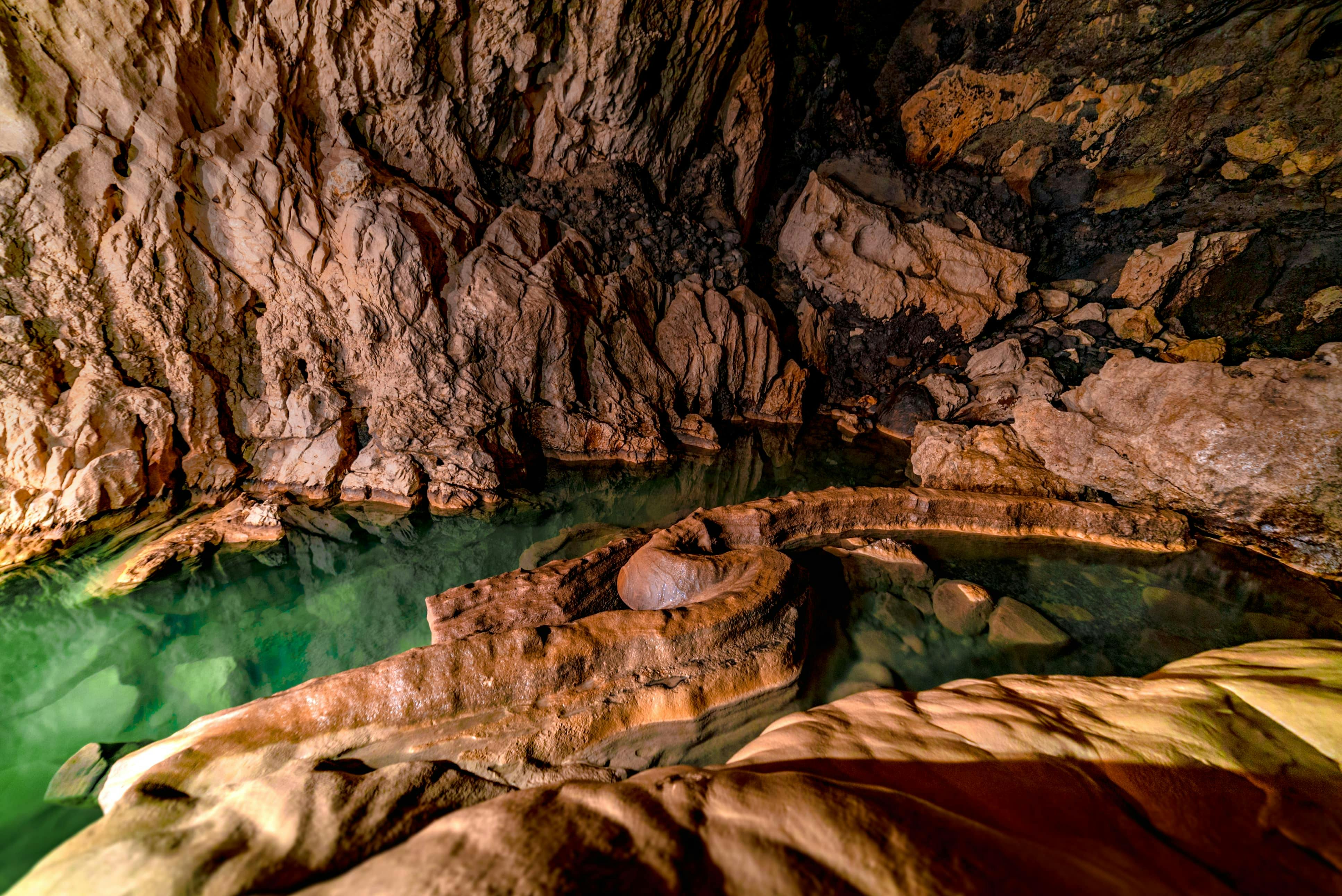 Enchanting colors inside Sumaguing Cave in Sagada