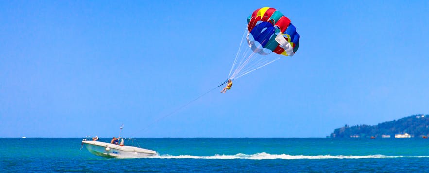 A shot of the parasailing experience in Boracay