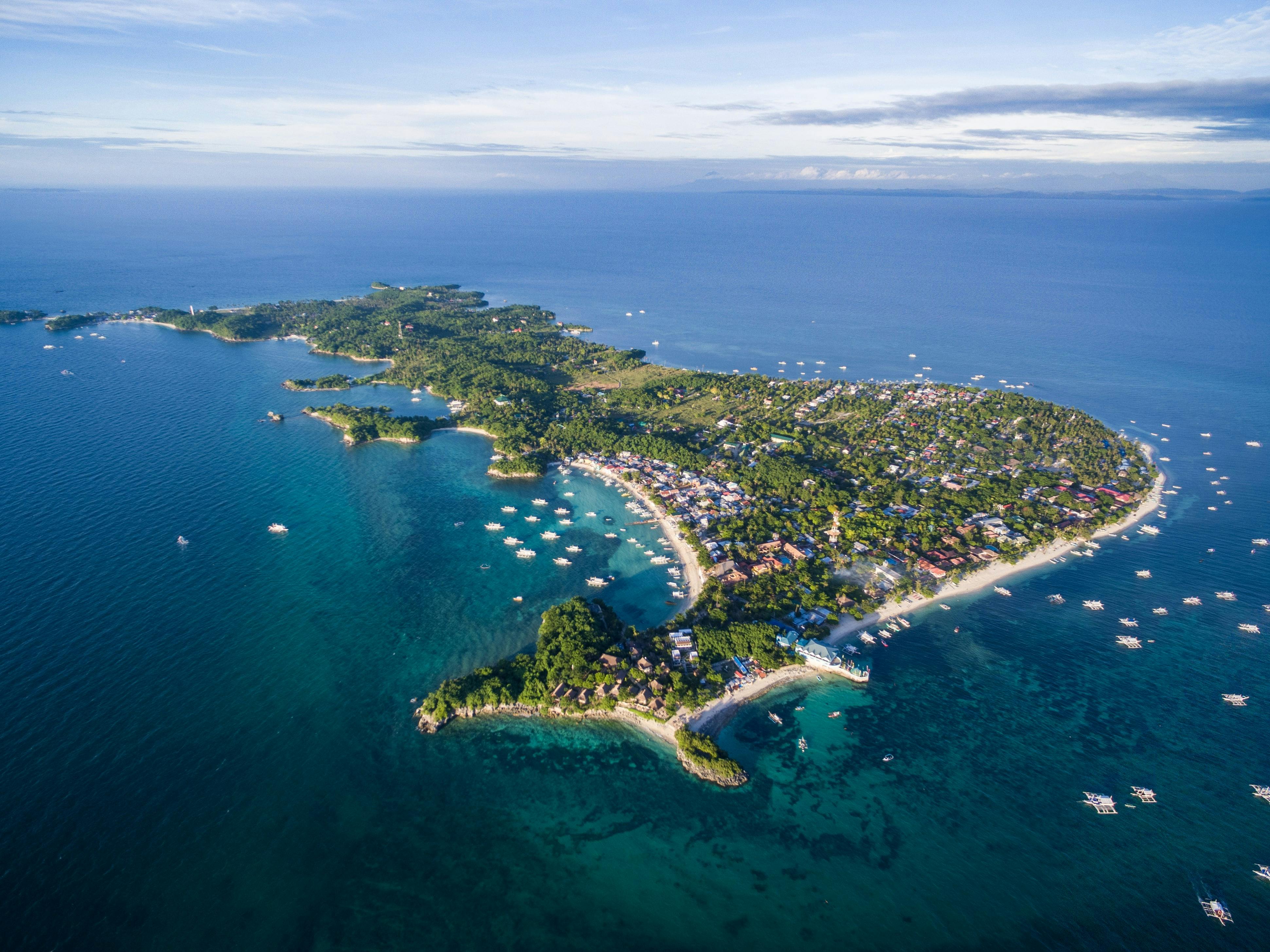Aerial view of Malapascua Island in Cebu