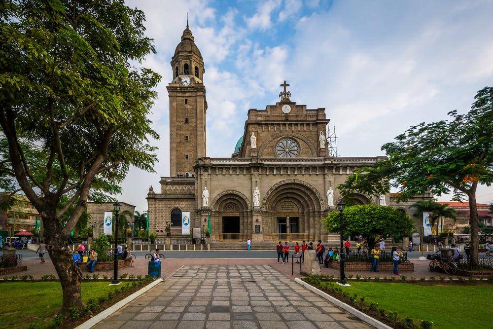 Park in front of Manila Cathedral inside Intramuros