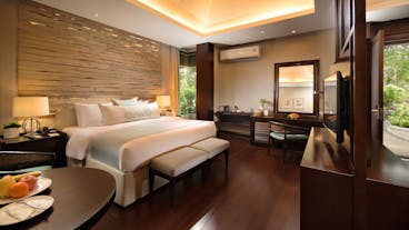Cozy interiors of a bedroom in Mithi Resort