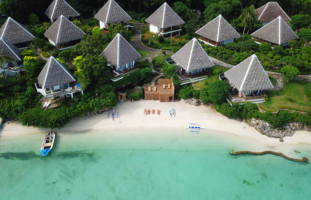 Beachfront area of Mithi Resort in Bohol