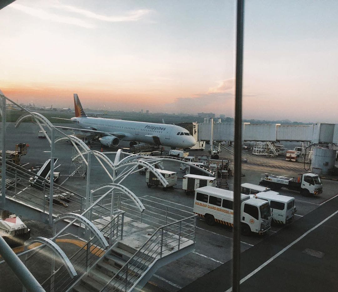 Philippine Airlines plane in Manila International Airport