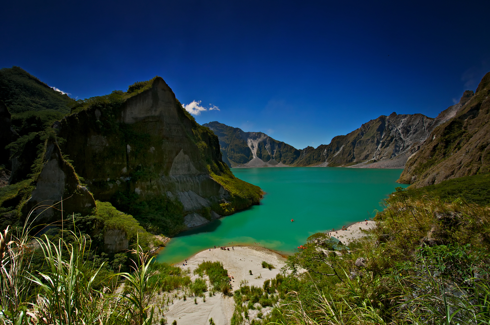 Summit of Mt. Pinatubo with a view of the crater lake
