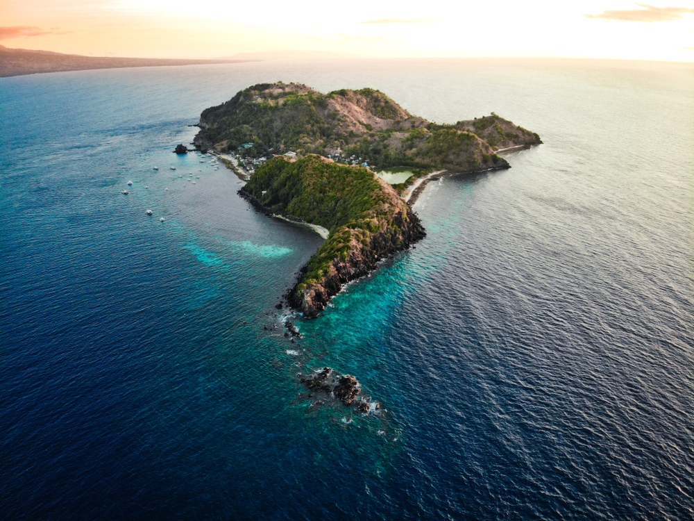 Aerial view of the beautiful Apo Island