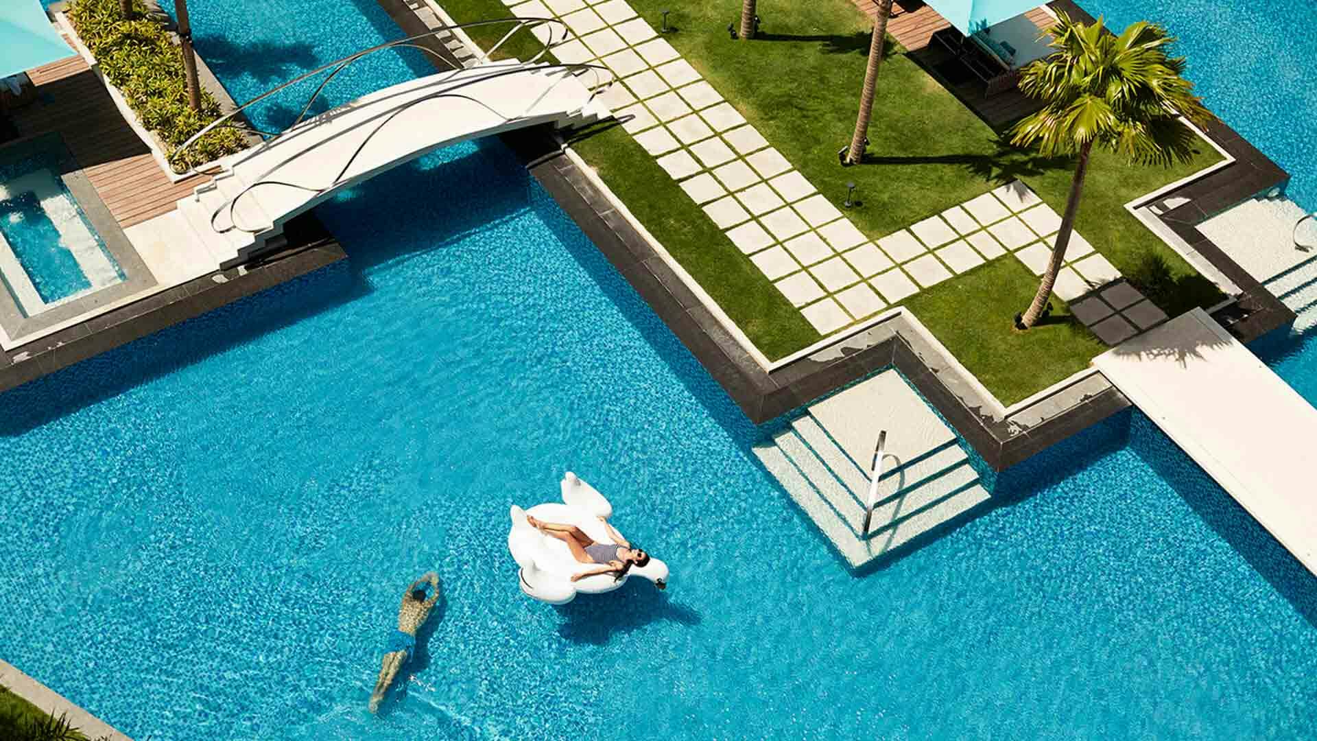 Enjoy the pool area of The Lind