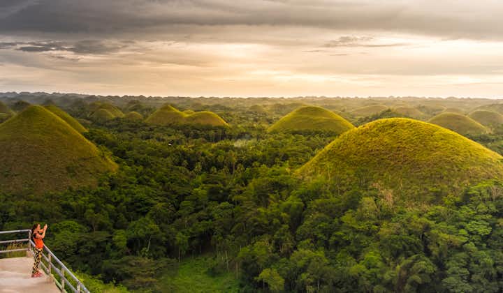 Chocolate Hills during sunset