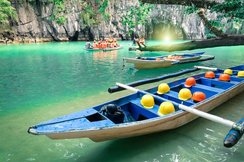 Boats with safety gears in Puerto Princesa Palawan