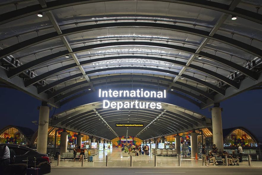 Facade of International Departures area in Mactan Cebu International Airport