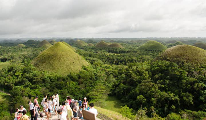 People enjoying the view of Chocolate Hills