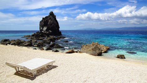Lounge chair by the beach in Apo Island