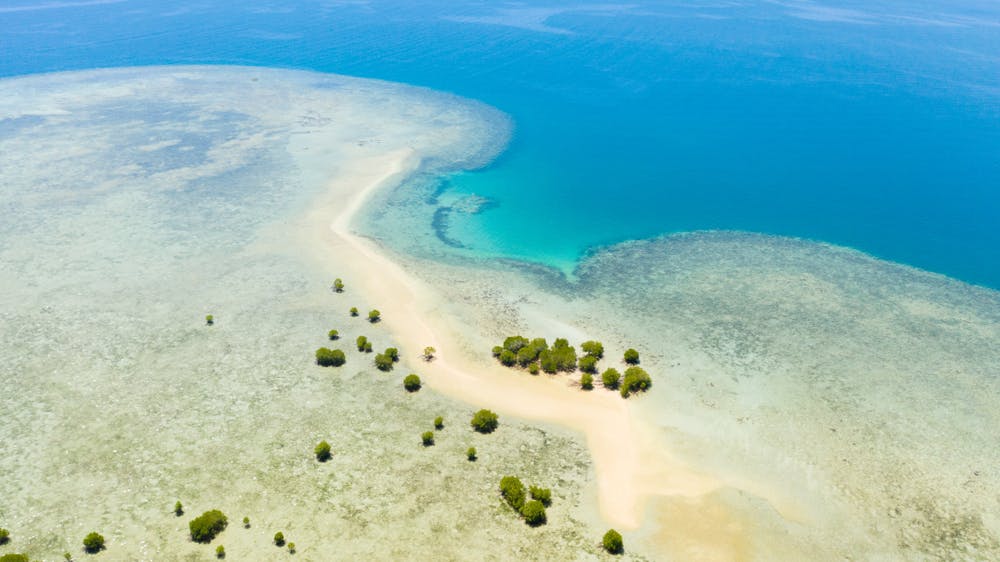 Aerial view of an Island in Honda Bay, Palawan