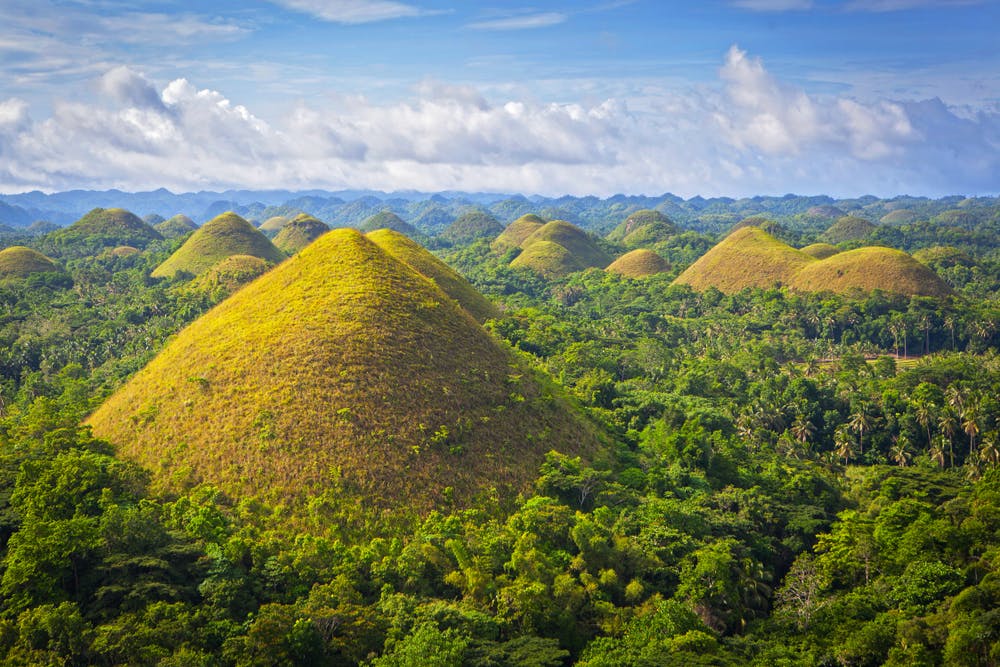 Famous Chocolate Hills in Bohol