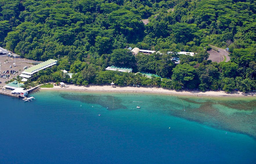 Aerial view of Camayan Beach Resort Hotel