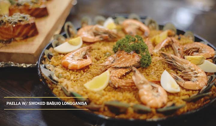 Paella with Baguio longganisa served at Cocina del Sol