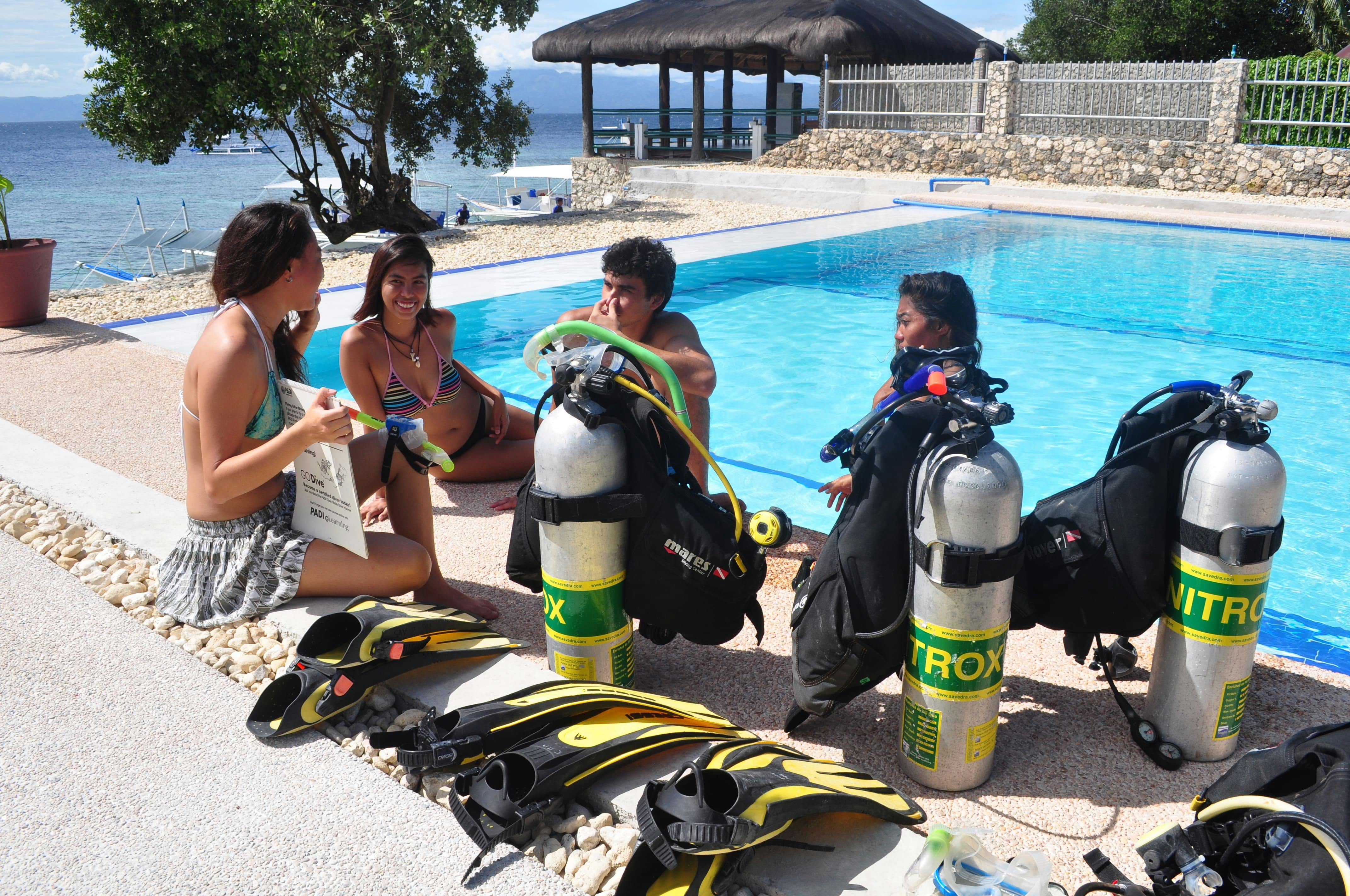 Lecture session by an instructor from Cebu Seaview Dive Resort