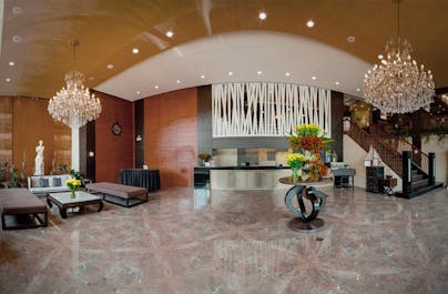 Reception area of the Venus Parkview Hotel in Baguio