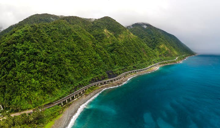 Aerial view of the scenic Patapat Viaduct in Ilocos