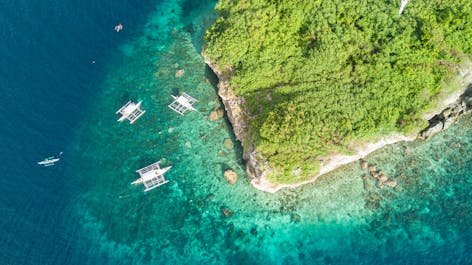 Aerial view of Pescador Island in Cebu