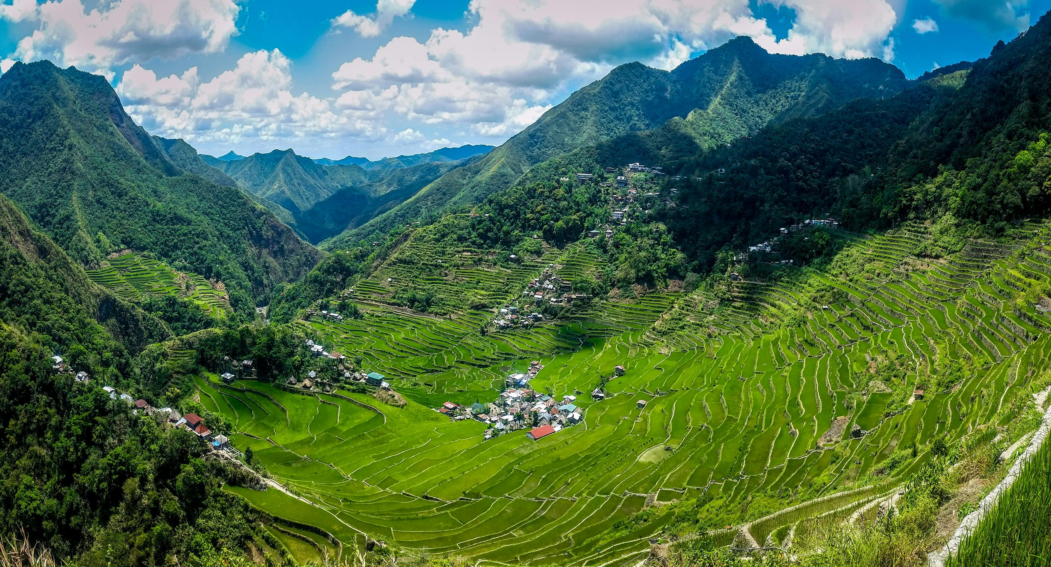 Scenic view of Batad Rices Terraces in Banaue