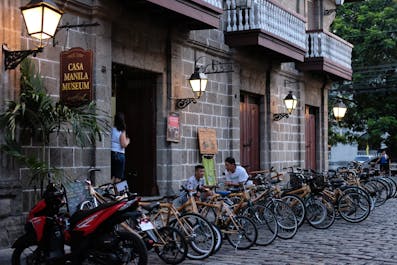 Bikes outside of Casa Manila in Intramuros