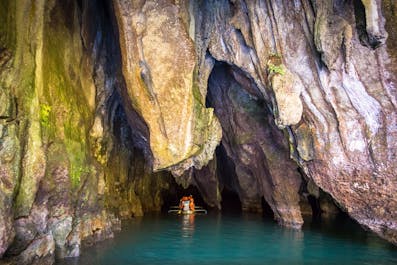 Rock formations inside the underground river at Puerto Princesa Palawan