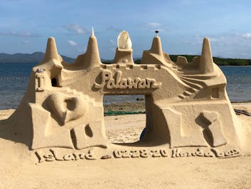 Sand castle in Honda Bay, Palawan