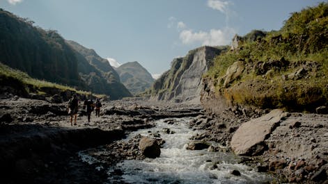 Rocky trail going to the peak of Mt. Pinatubo